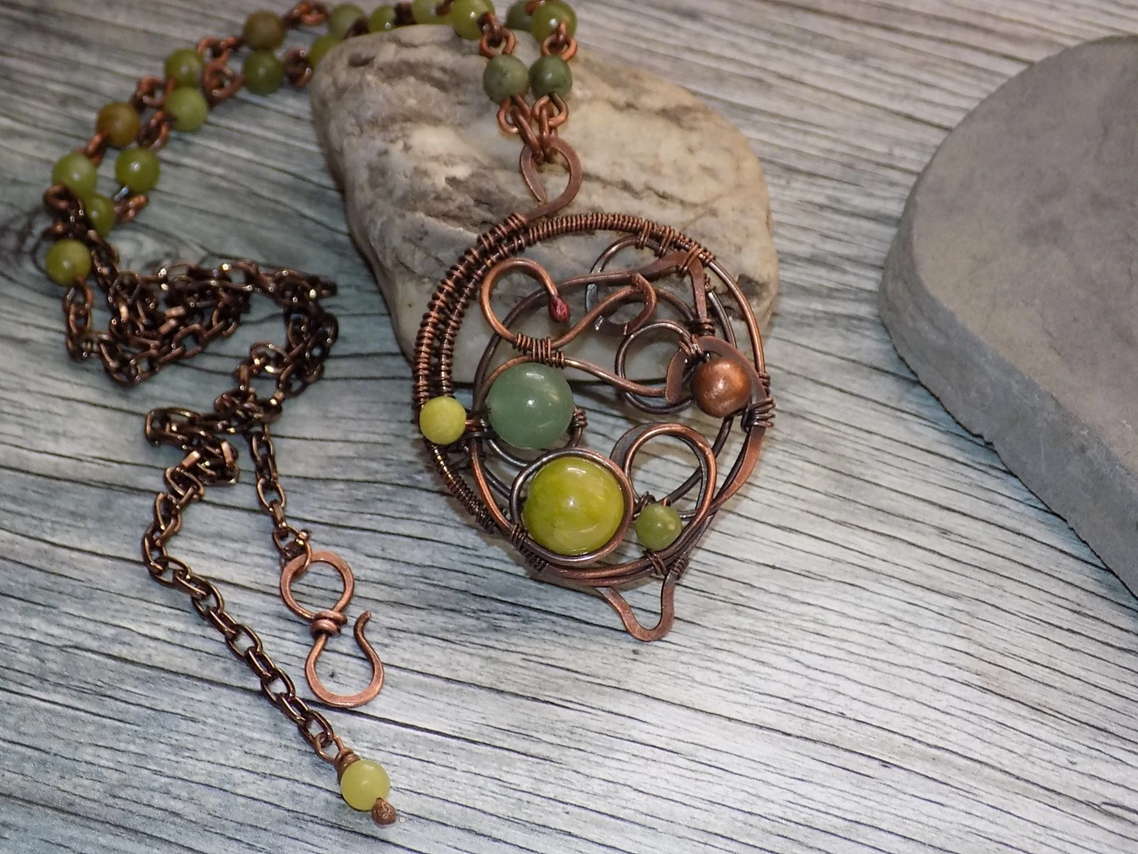 Copper and Gemstone Necklace