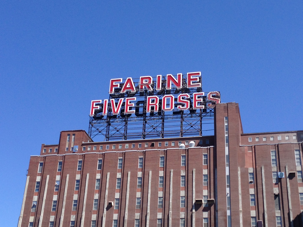 Walking along the canal to the Old Port you pass the iconic (for Montreal) Farine Five Roses old factory building.