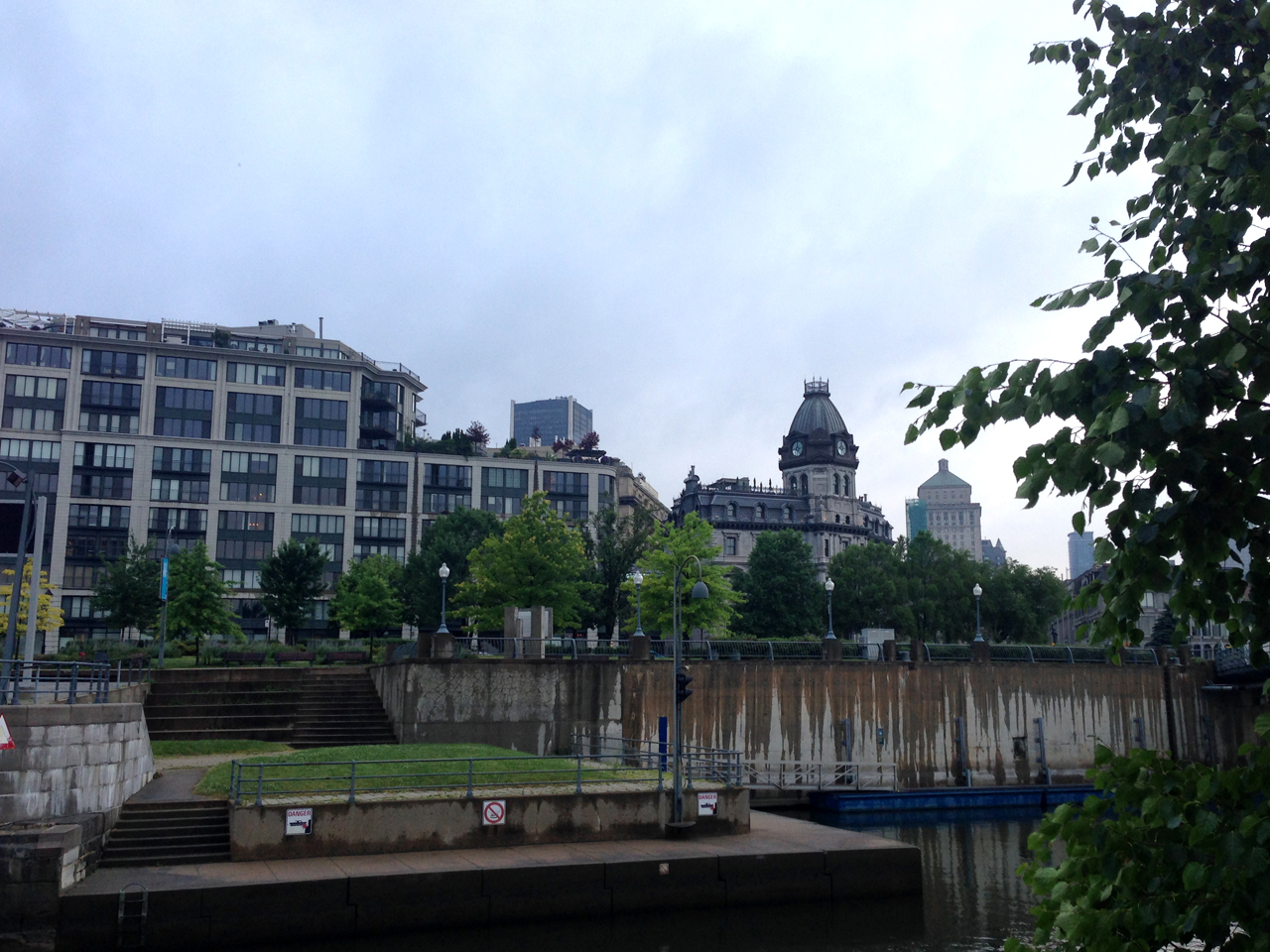 The view of Montreal from Bota Bota spa sur l'eau.
