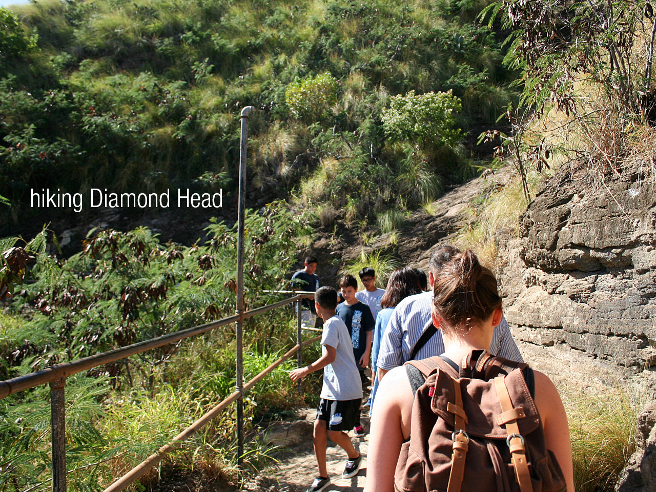 Our 2nd full day on the island we decided to make the hike up to the top of Diamond Head, a large mountainous crater like form that was made from volcanic eruptions long ago. It was also used as a military fort throughout World War I because of it's great vantage point. 