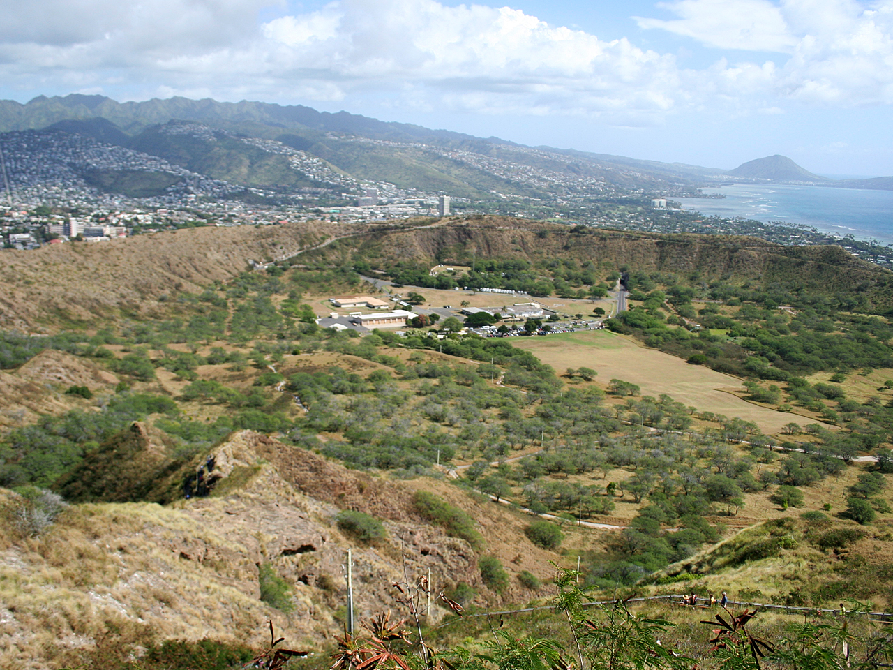 The inside of the Diamond Head crater