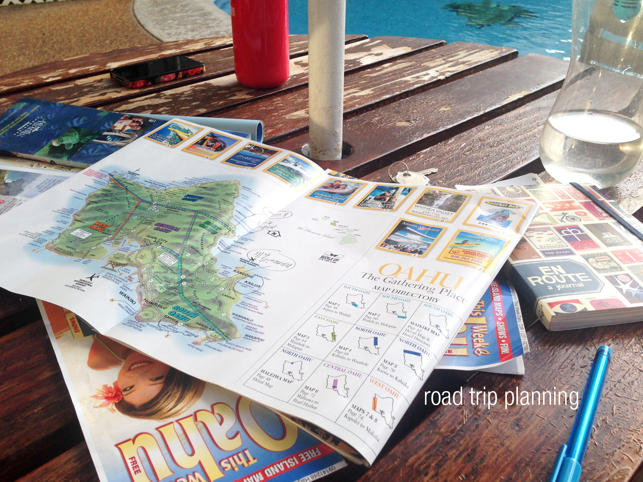 After our Pearl Harbour excursion, we had a road trip planning session for our road trip around the coast the next day!