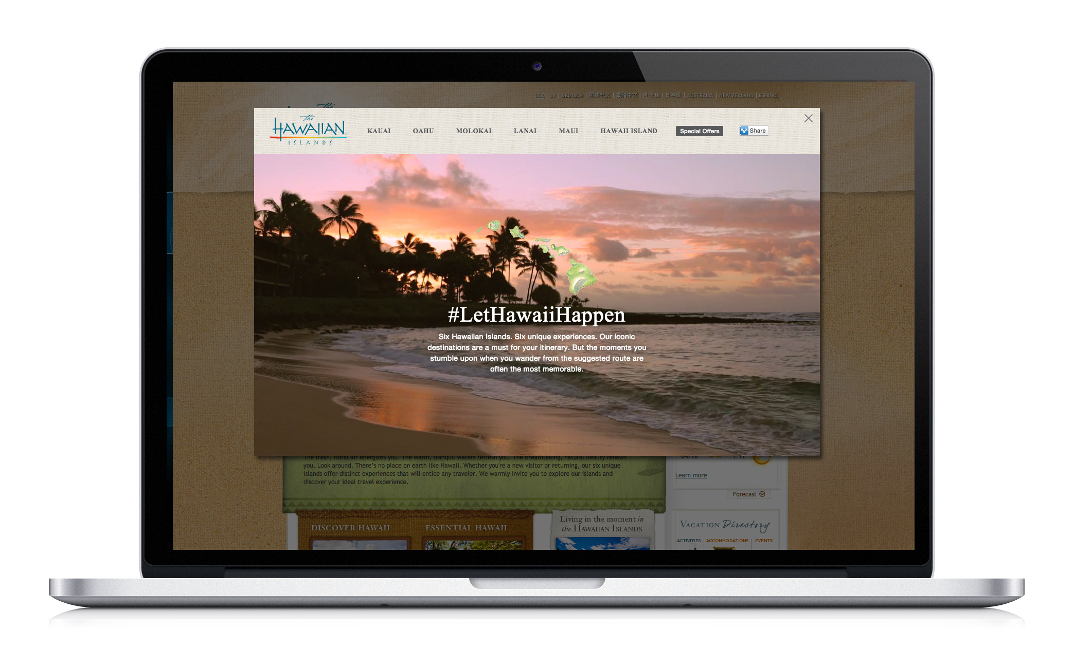 landing page overlay