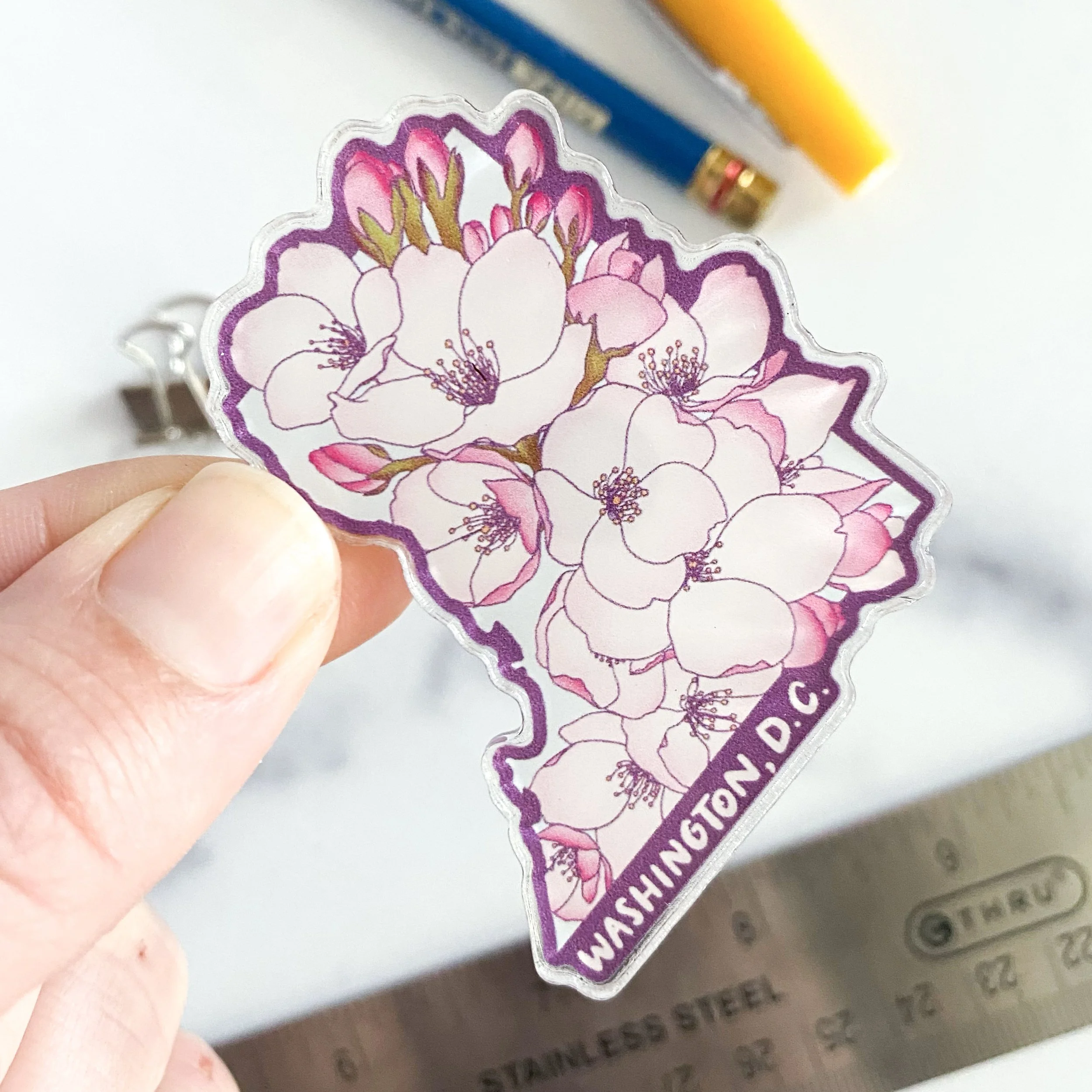 AM-DCCH | DC Outline Cherry Blossoms Acrylic Magnet