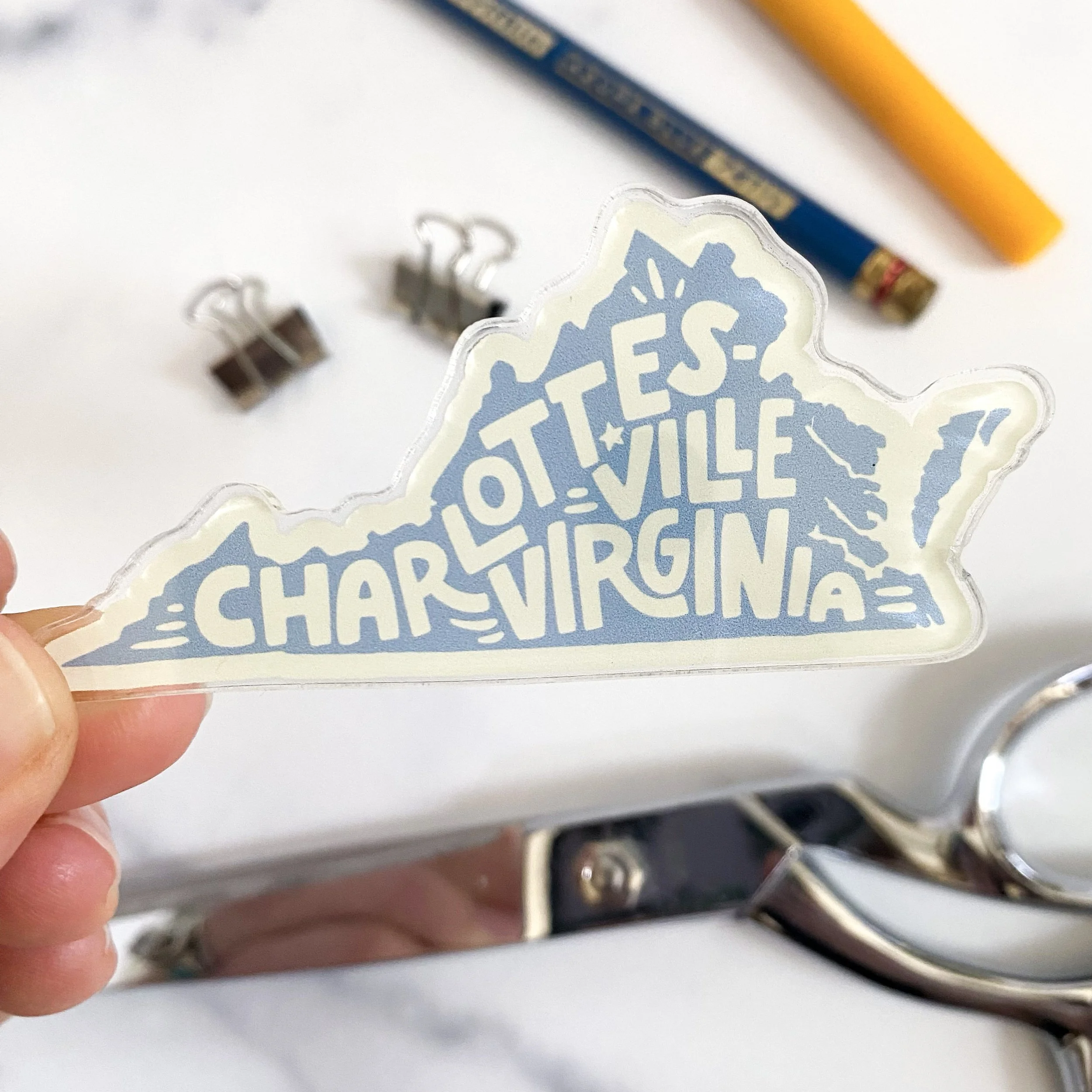 AM-CVILB  |  Acrylic Magnet Charlottesville, VA Blue