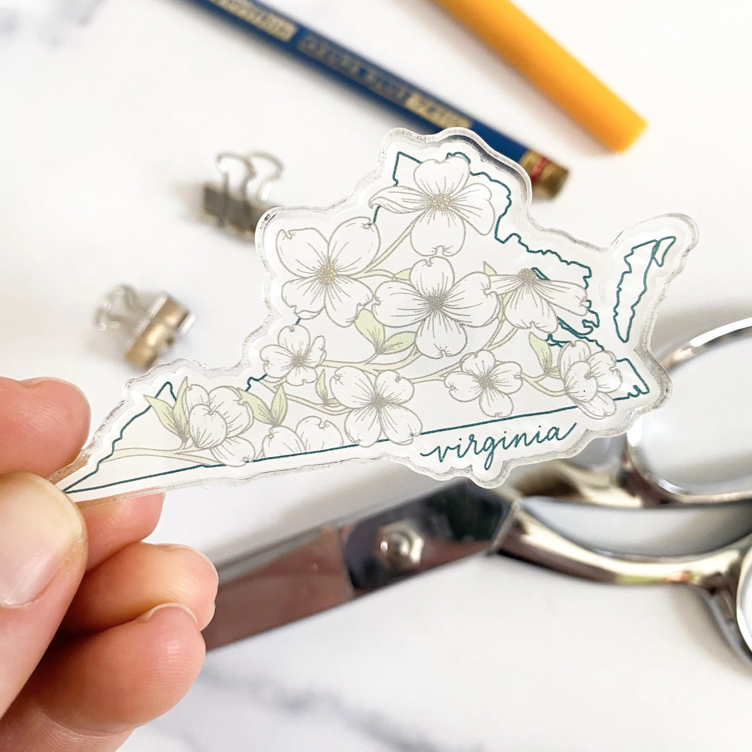 Acrylic Magnet - Virginia Dogwoods