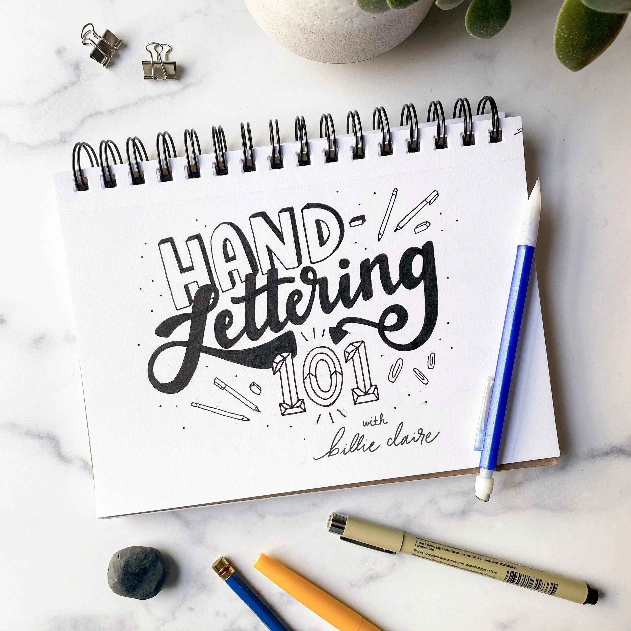 Hand lettering and floral illustration workshops — billie claire