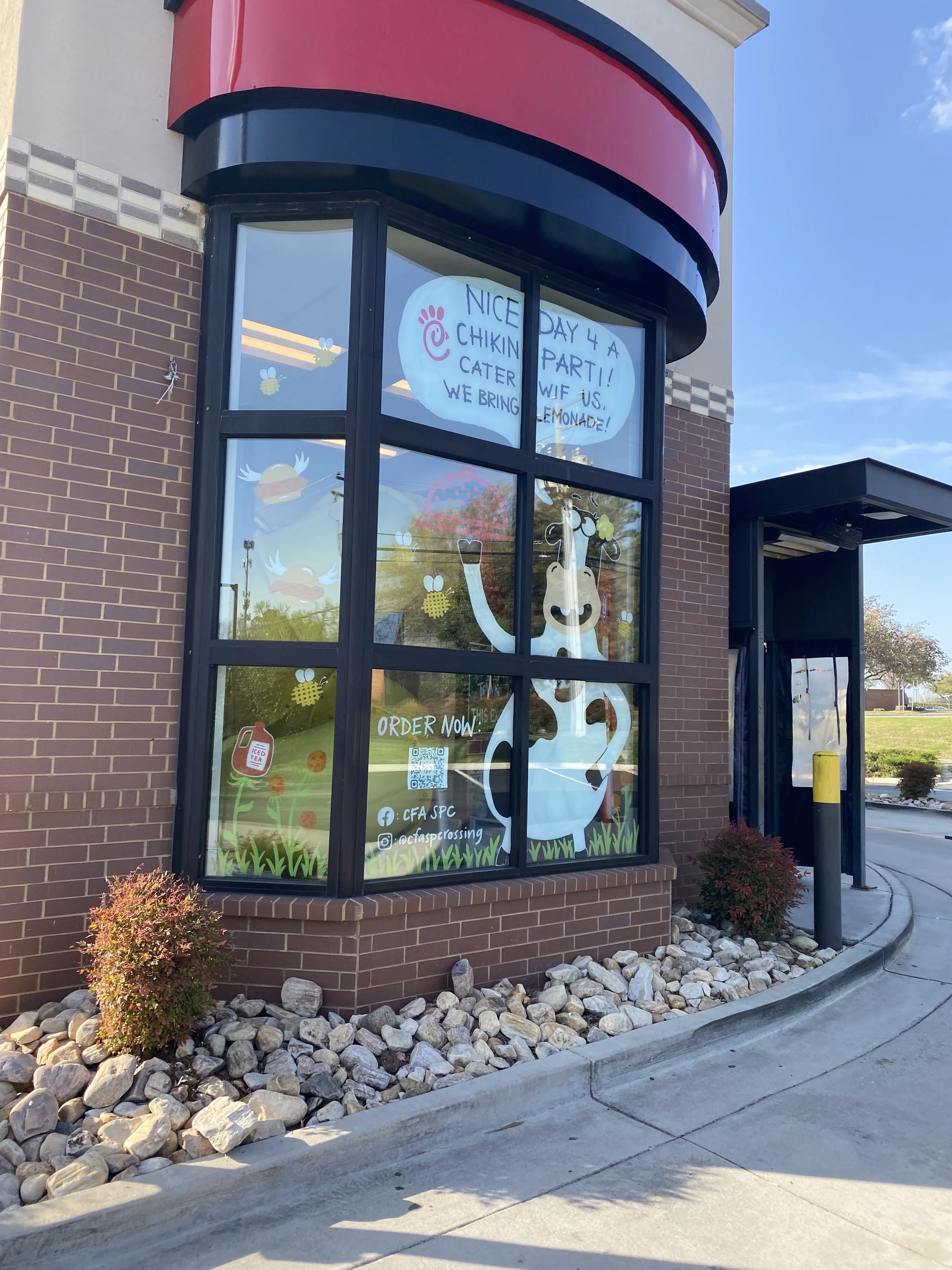 Visible for customers going through the drive through and from the street, Chick-fil-A Short Pump, April 2026.