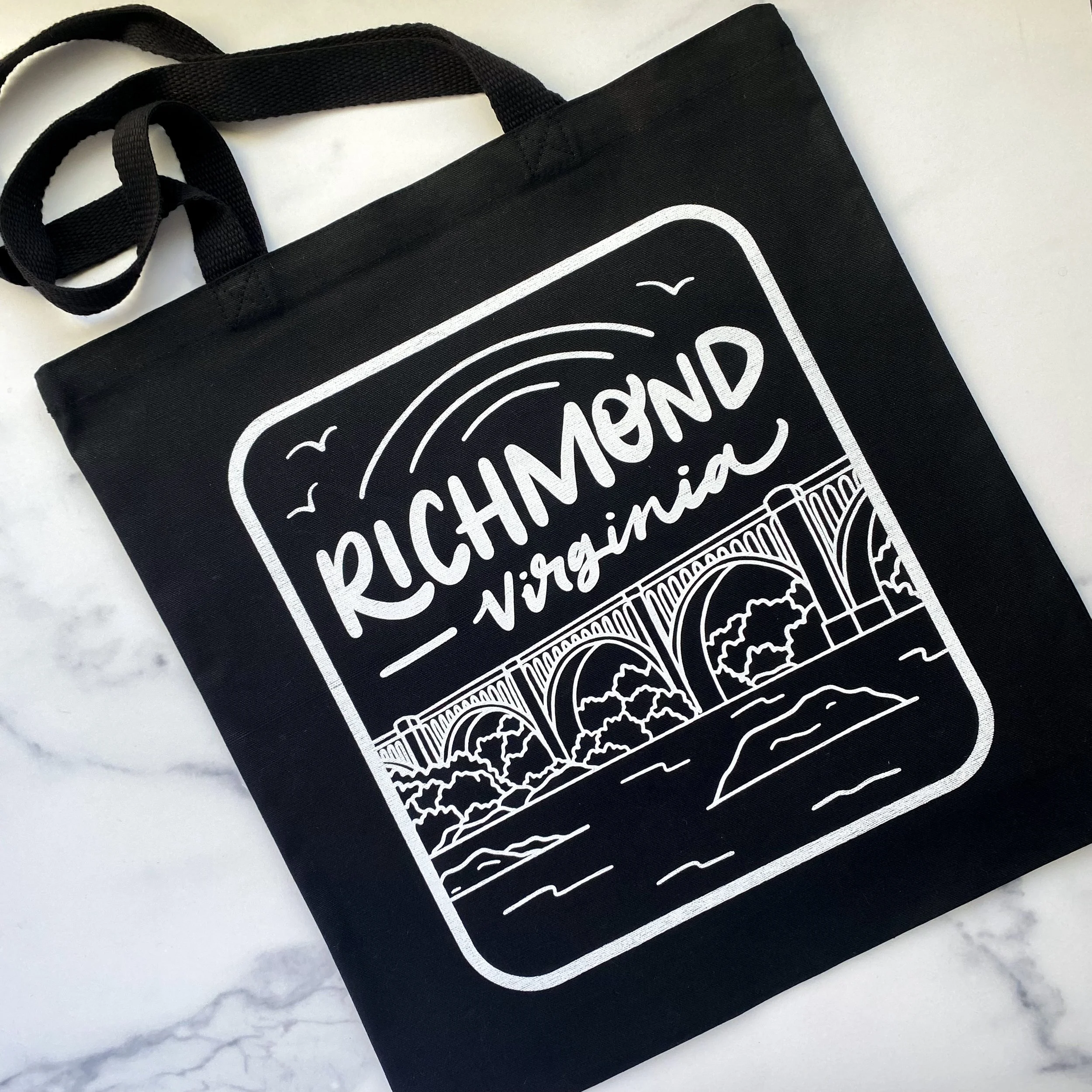Tote Bag - Richmond, Virginia CSX A-Line Bridge (Black Book Bag)