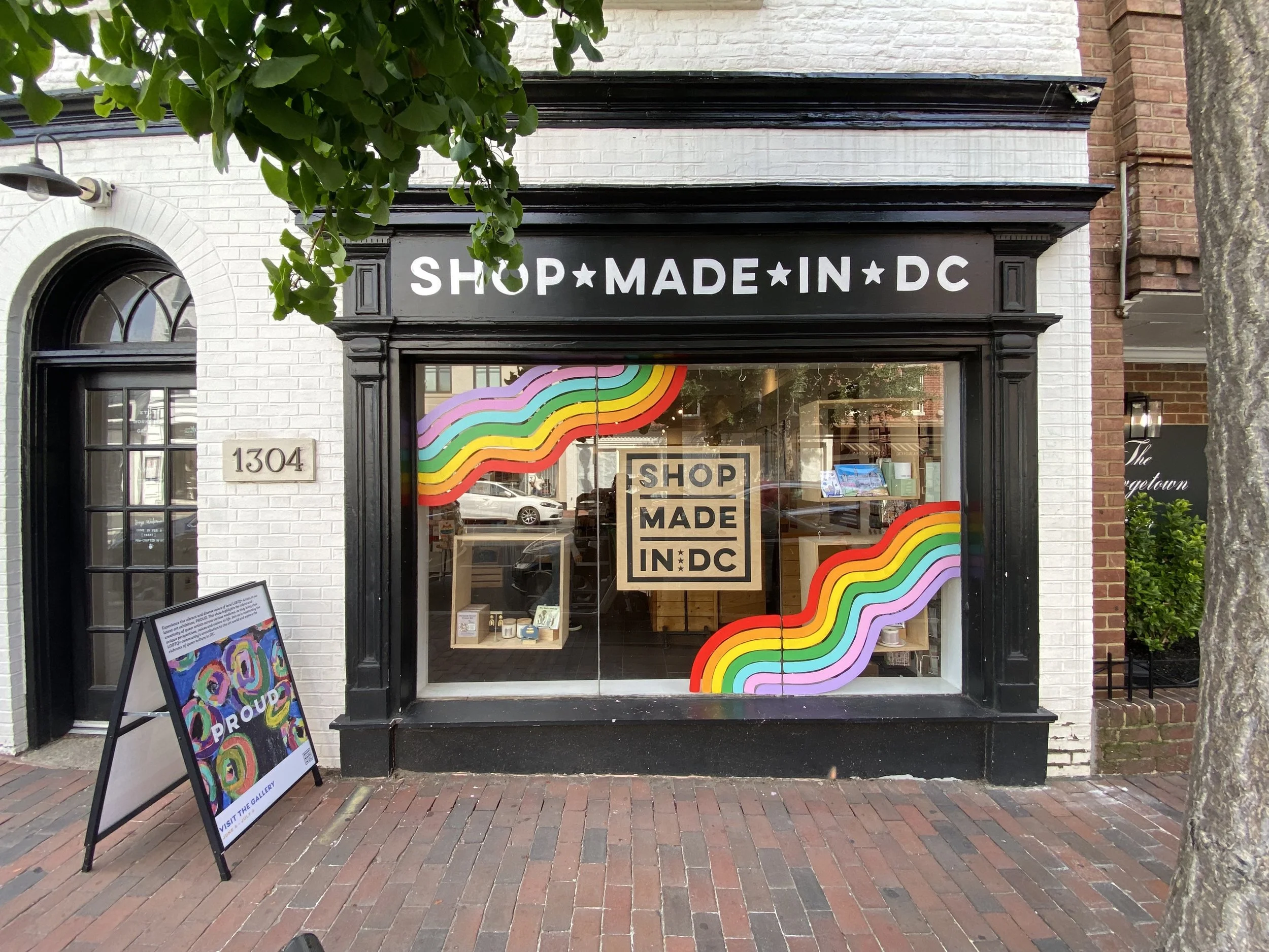 2026 Pride window painting for Shop Made in DC Georgetown.