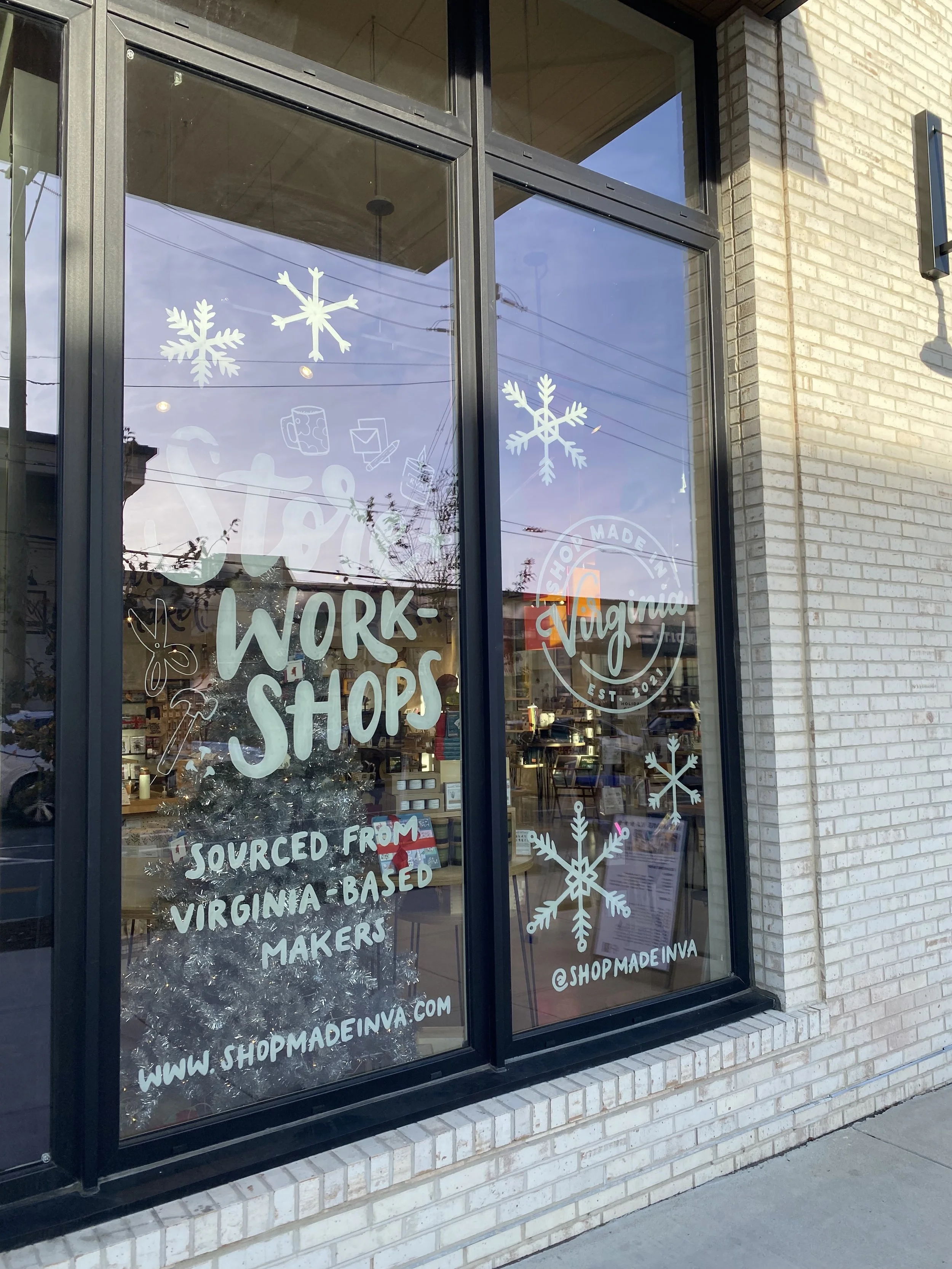 2025 Winter window painting for Shop Made in VA Richmond.