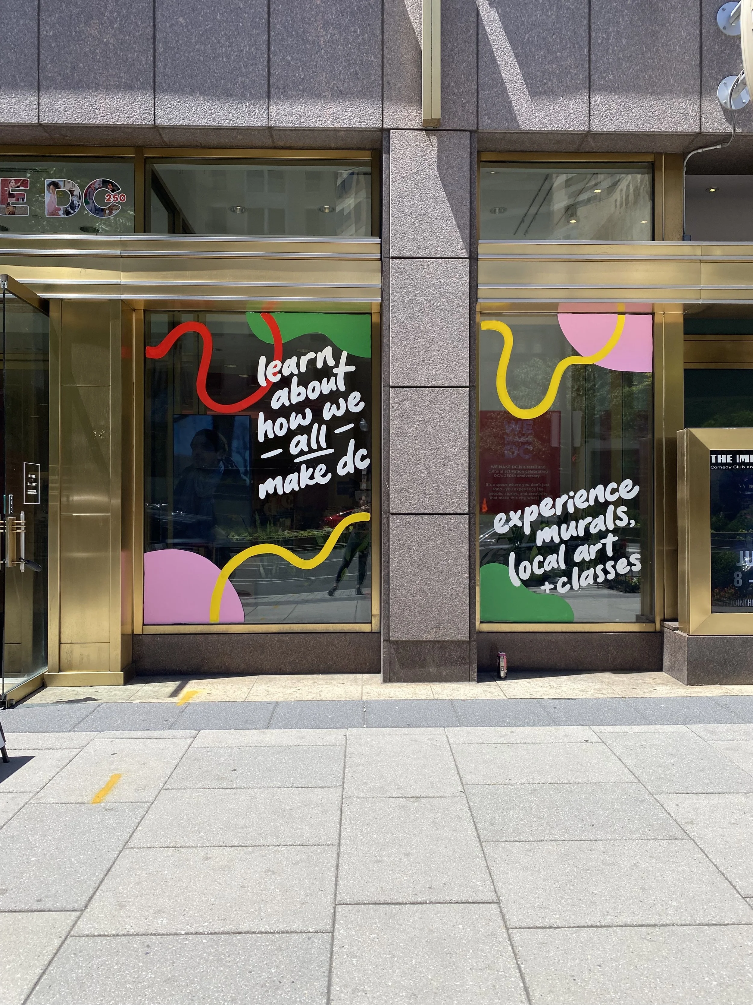 We wanted color that pops and verbiage that attracts and informs the customer of what the shop space does.