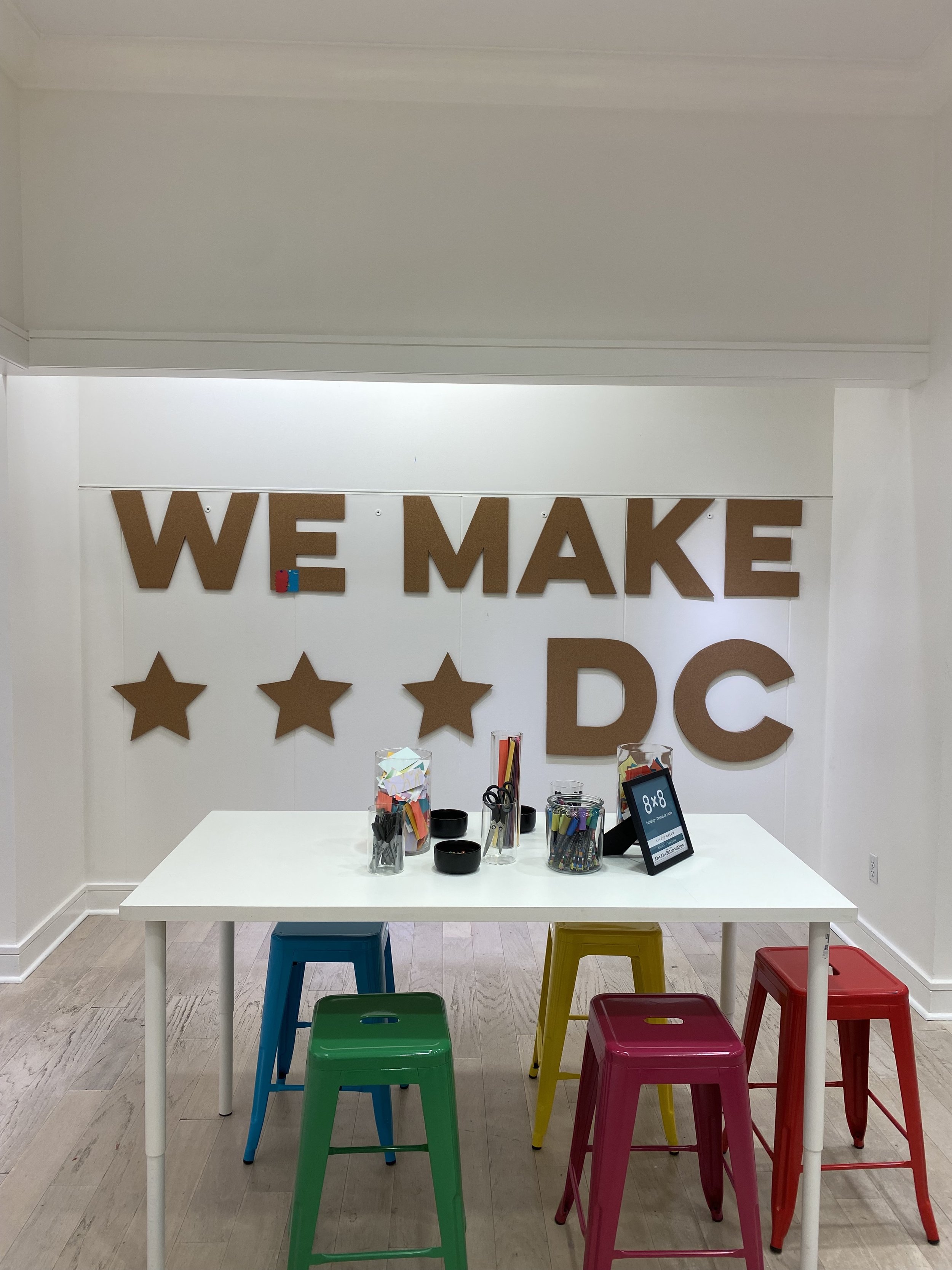 Cork letters that I hand cut and installed after designing the layout and scaling to size.