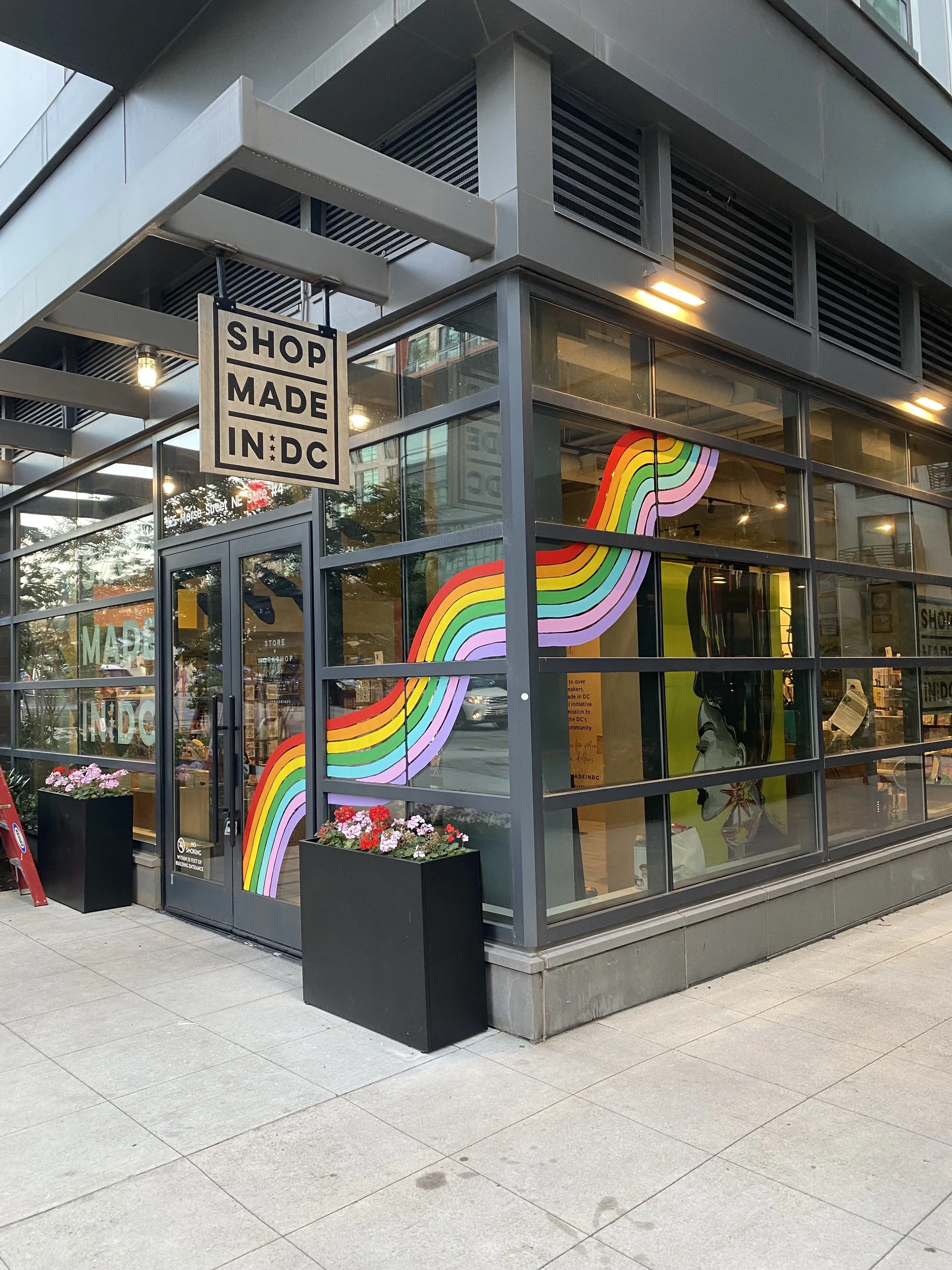 2026 Pride window painting for Shop Made in DC Union Market.