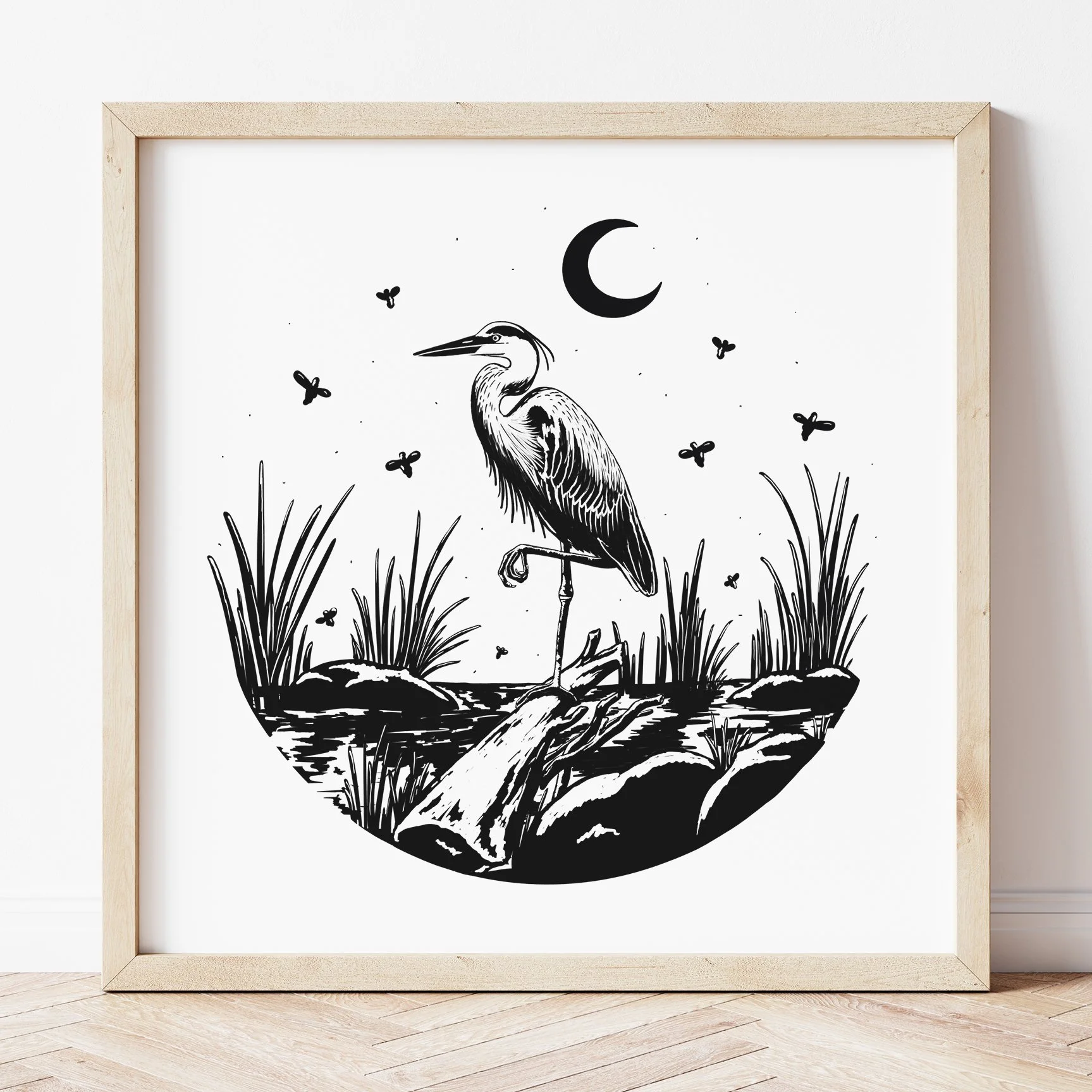 Blue Heron on the River Art Print - Billie Claire.jpg