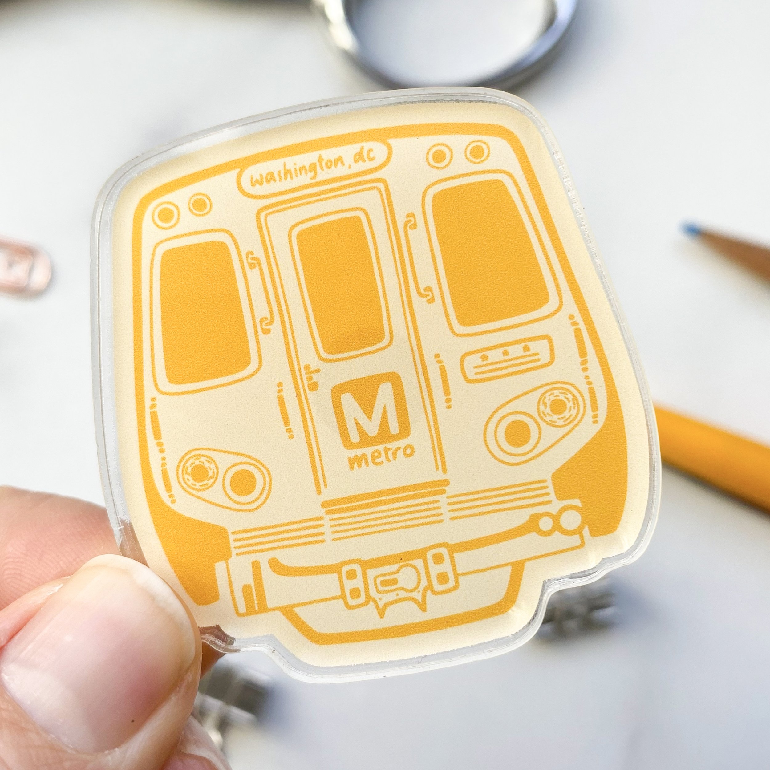 DC Metro Yellow Acrylic Magnet 1 - Billie Claire.jpg