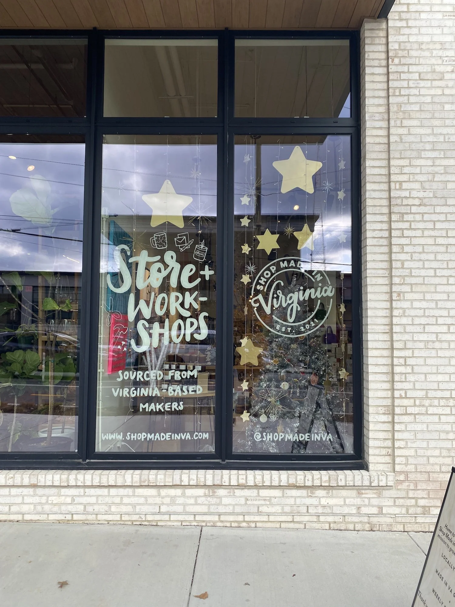 Designed and painted the window branding for the Shop Made in VA Richmond location opening, fall 2024.