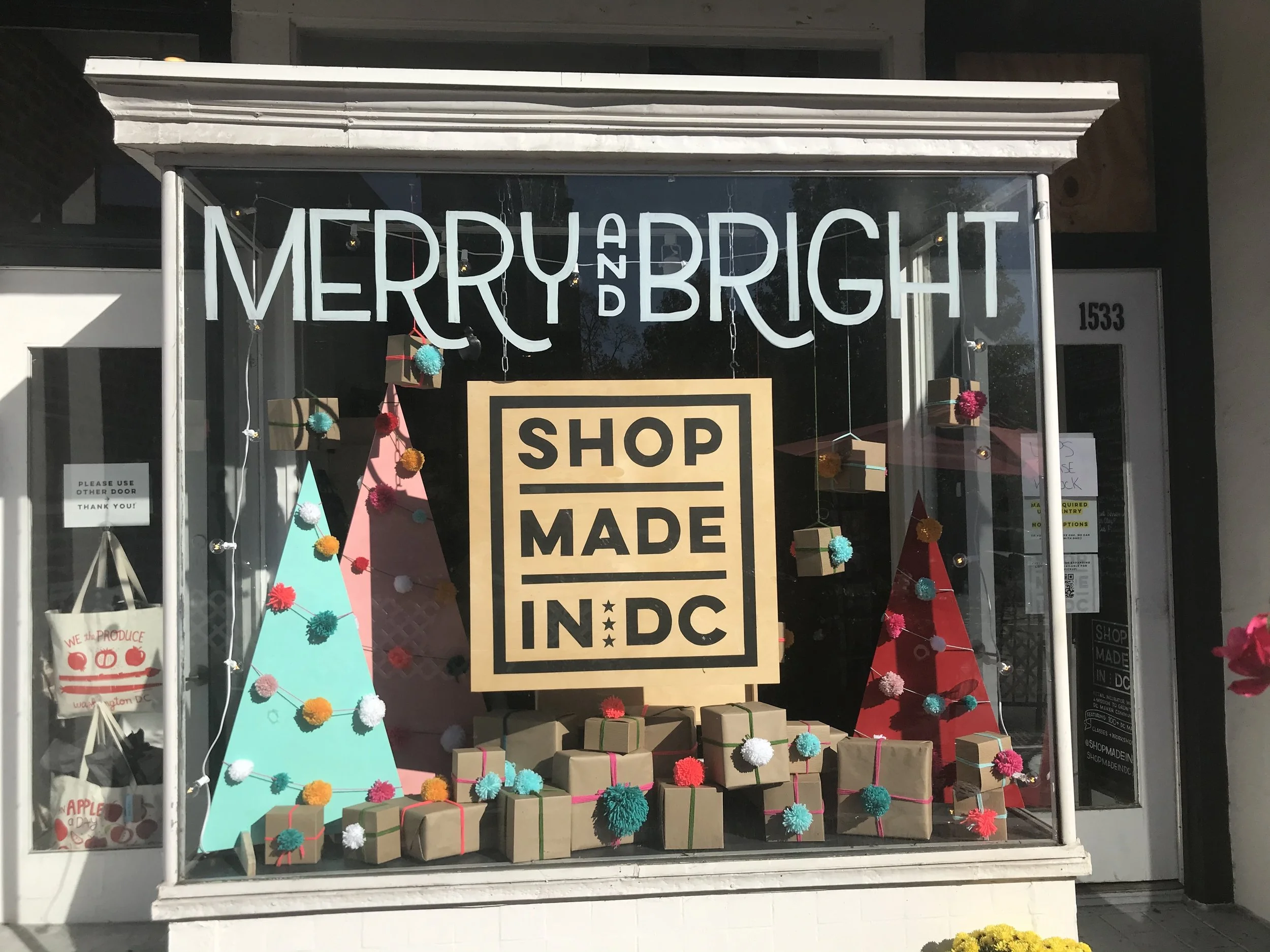 2020 Holiday windows for Shop Made in DC Georgetown.