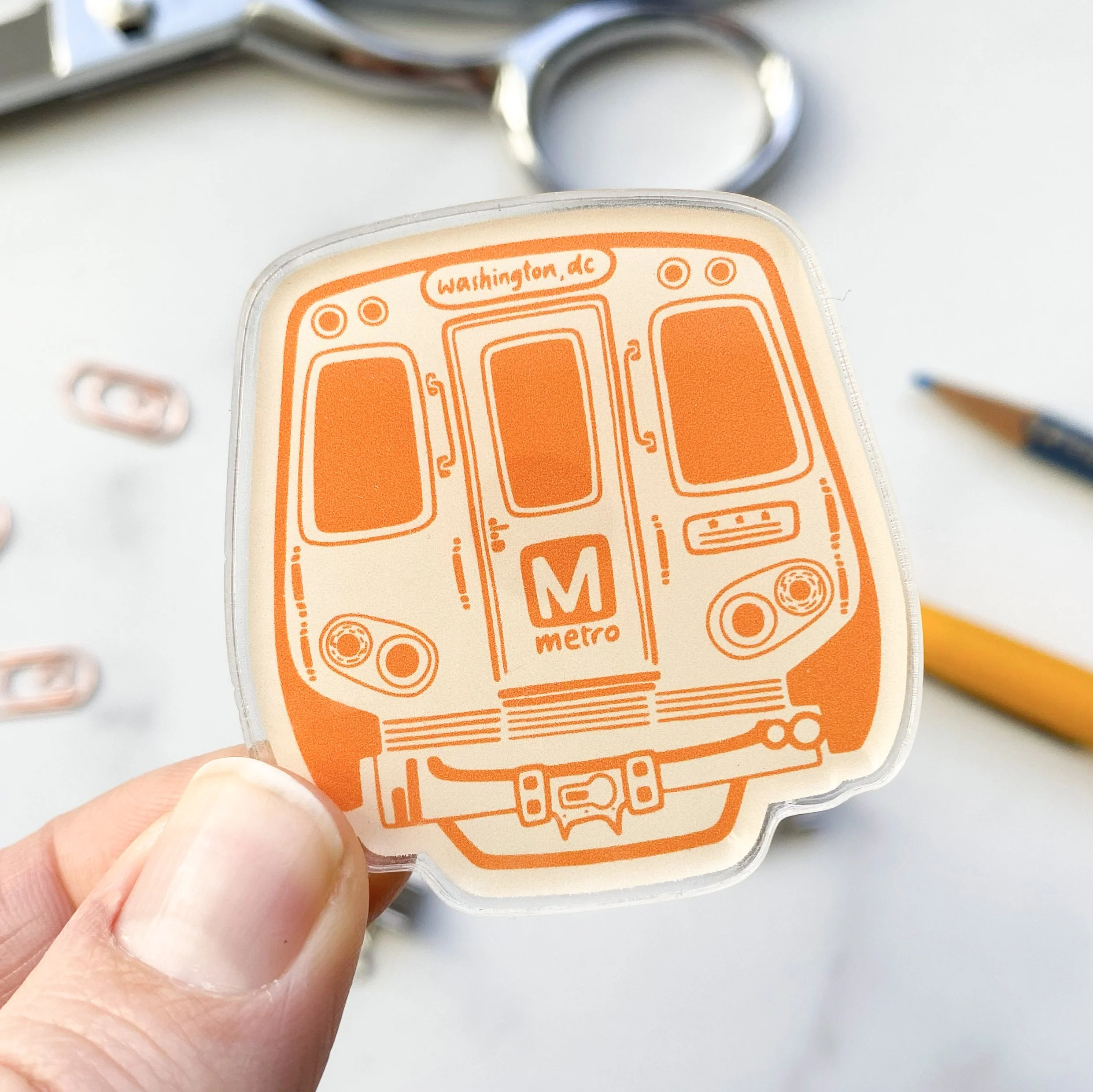 DC Metro Orange Acrylic Magnet 1 - Billie Claire.jpg
