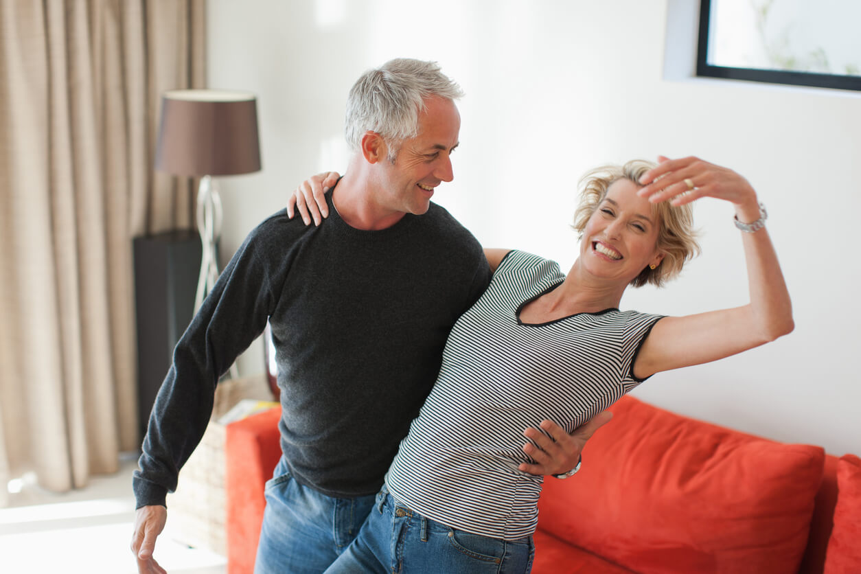 Dancing Couple. Adult couple dancing as a form of therapy.