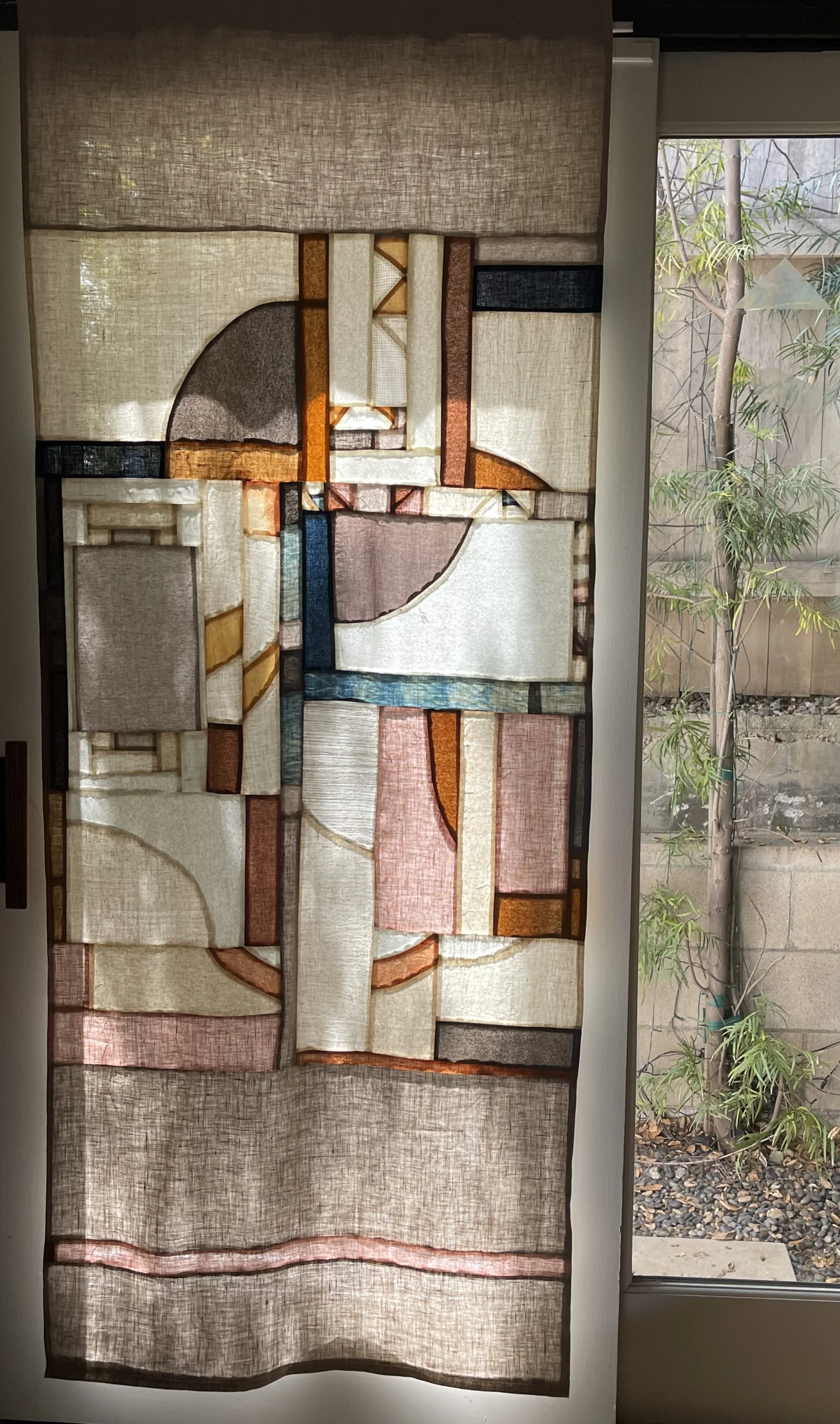 Custom naturally dyed panel for private residence