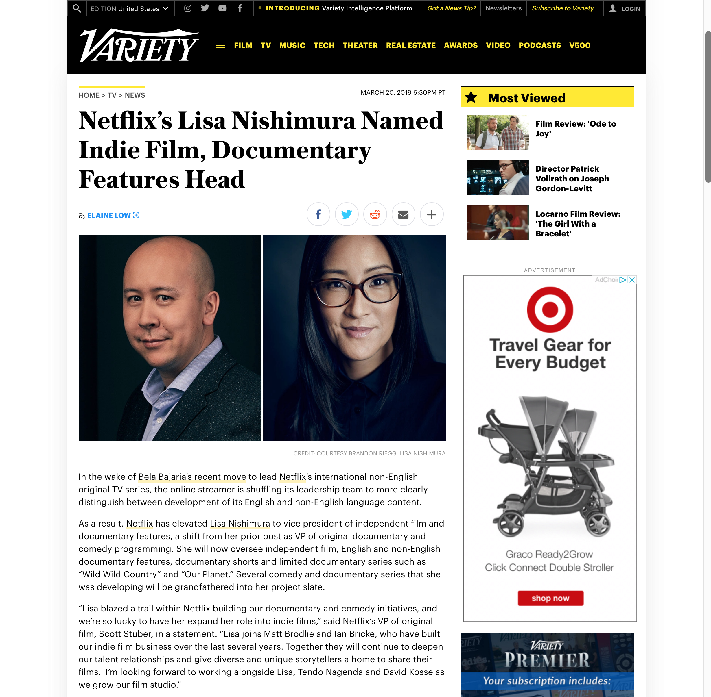 Marcus Meisler - Variety Magazine