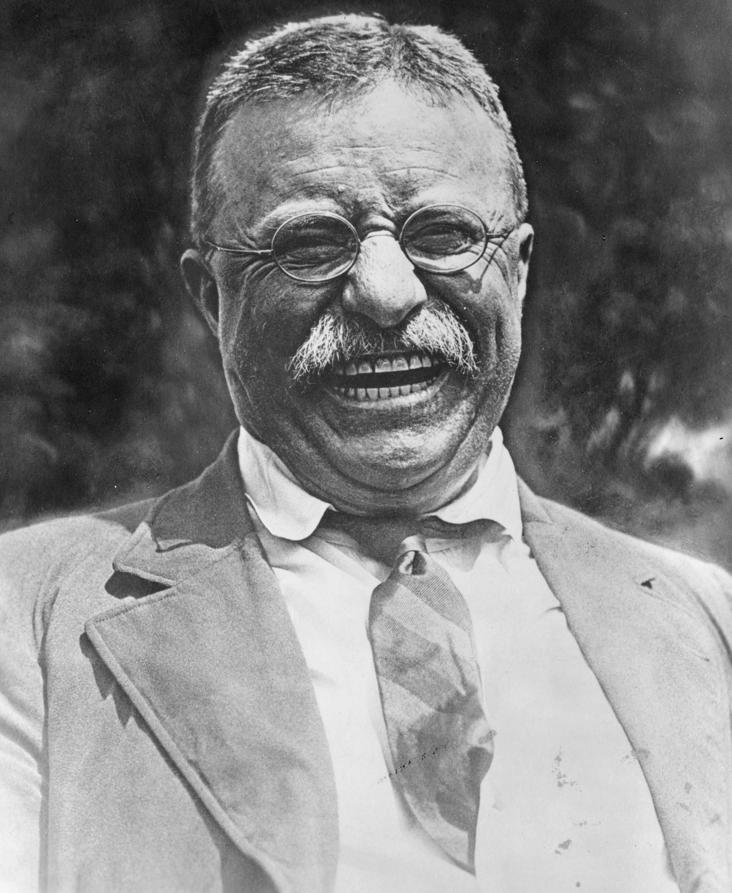 Theodore Roosevelt, laughing