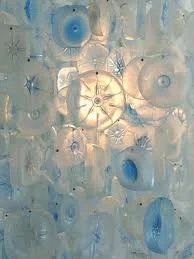 Mushroom Glass Orb Chandelier, very sculptural. 