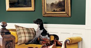 The Lounge, British Green and Wainscoting panels and of course the horse saddle and hound - Horse n' Hound!
