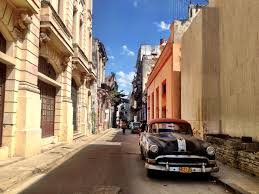 Buildings along the side streets of Havana, Cuba. 
