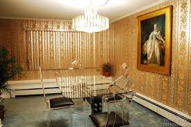 American Hustle - Dining Room. Again the use of flock, golden tones, and metals. Sexy. 