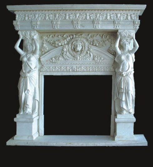 The grandeur of the marble fireplace, 