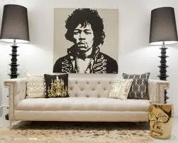 In a modern vintage room. 