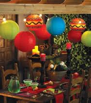 I think of evenings in Mexico, with lots of bold colour, candles...so this idea of incorporating the other thing I love....paper lanterns seems appropriate!