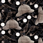 Spoonflower, Sherlock on Black 