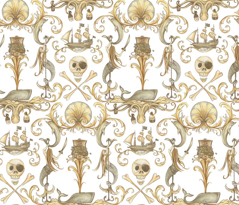 Spoonflower, Rococo & A bottle of Rum