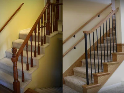 Before on the Left, and Renovation upgrade on the Right. By the Portland Stair Co. 