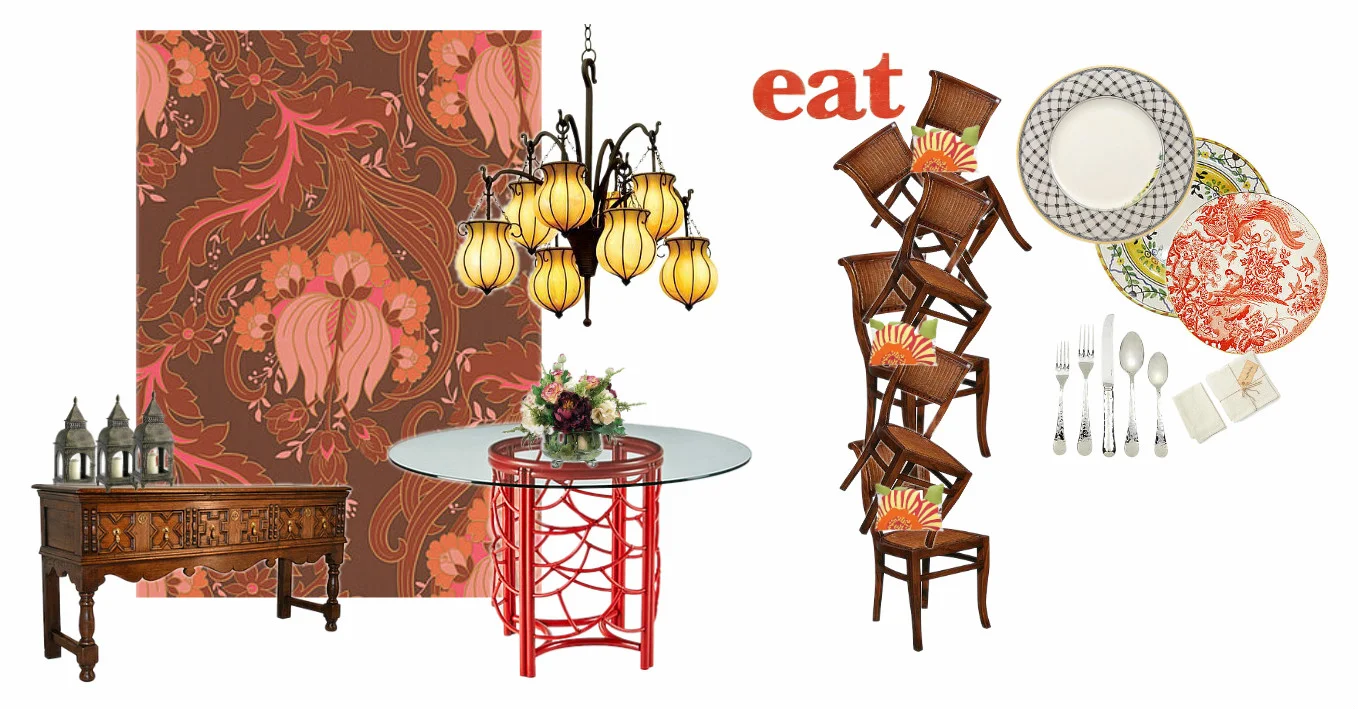 Red Boho Dining Room 