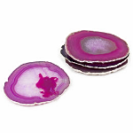 Agate stone in PINK coaster an Adler decor accent...the perfect perch for you glass! 
