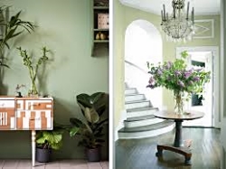 The Painted Wall of perfection! Here with Guildford Green by Benjamin Moore, colour of 2015. See how it changes with lighting? 