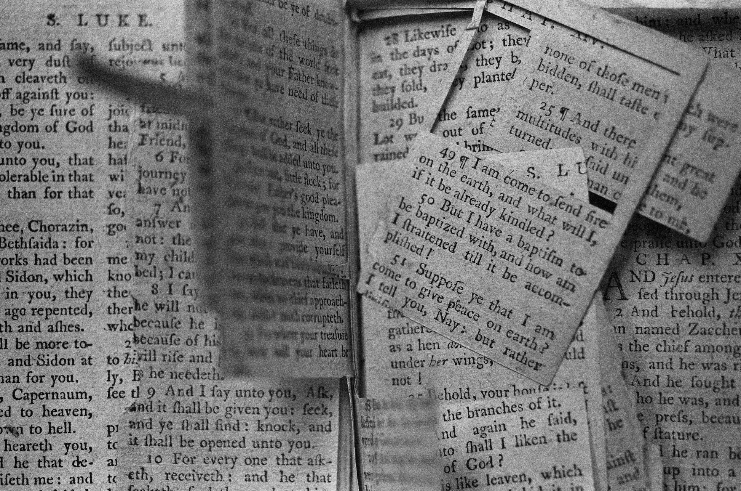 Cuttings from Thomas Jefferson's first attempt to edit the New Testament - 1804.