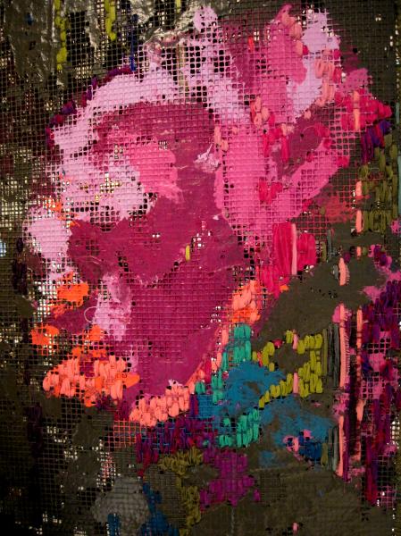 Paint and embroidery tapestry