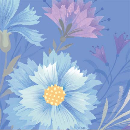 Floral R-16-Blue flower
