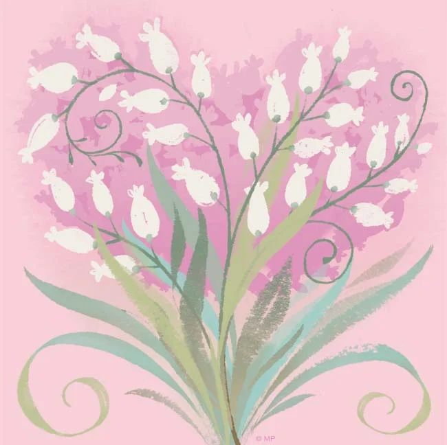 Floral R-16-heart tuft