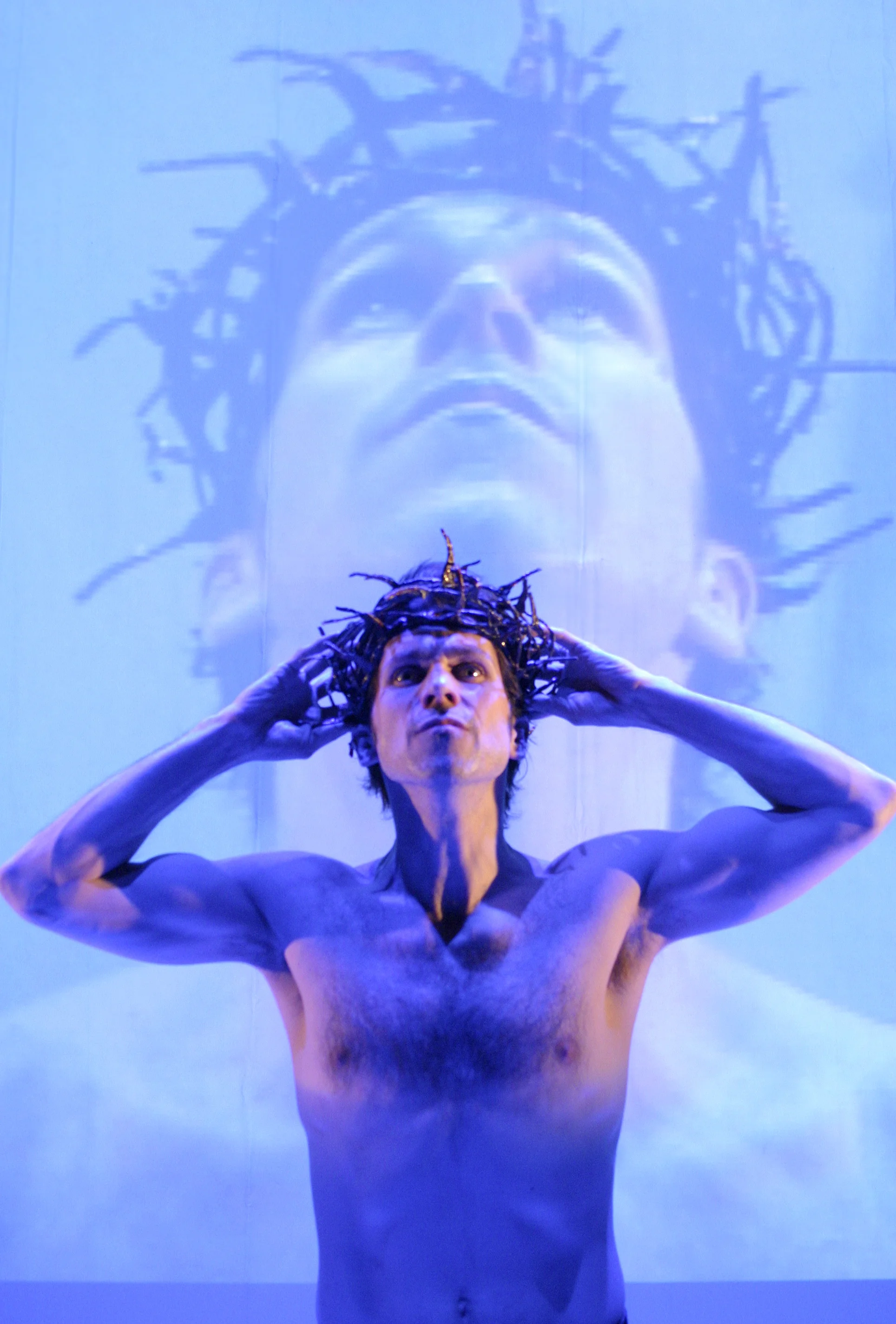 Bigger Than Jesus, by Rick Miller. Design by Beth Kates and Ben Chaisson. In Photo: Rick Miller