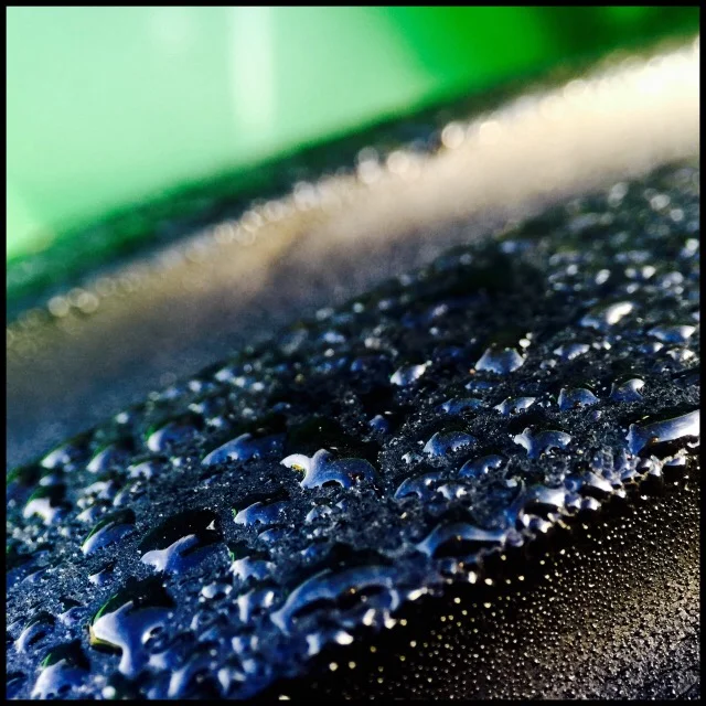 Dew on tractor tire