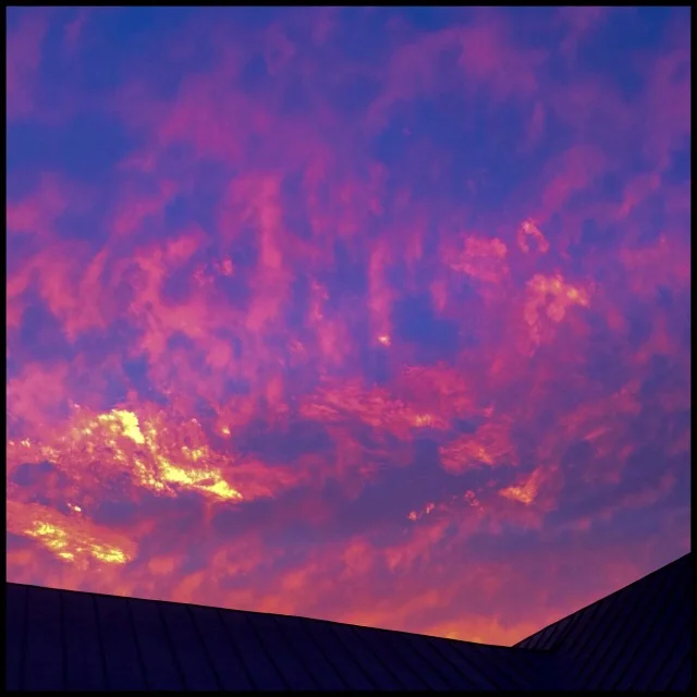 Sunset-stained clouds