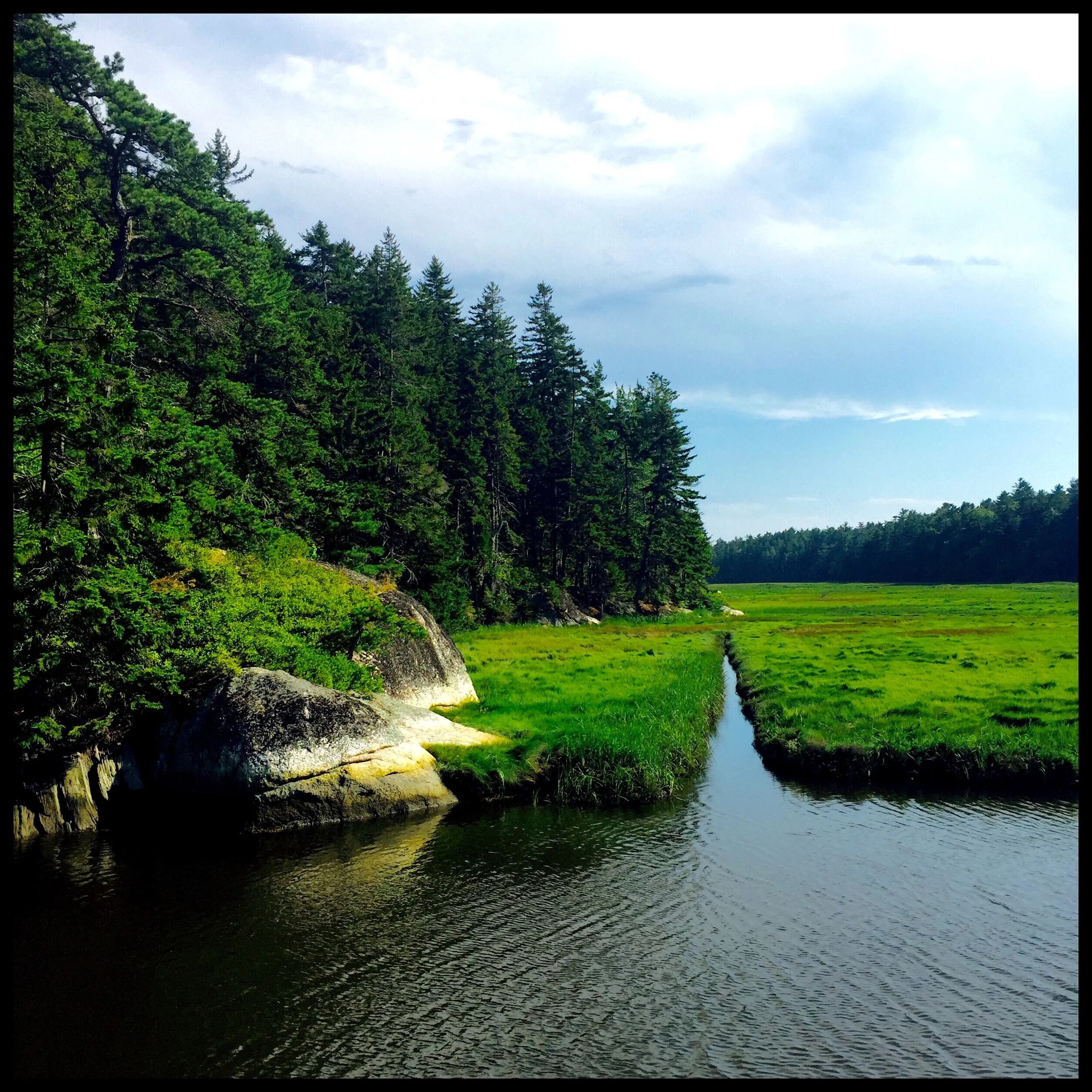 Tidal river with sidepath