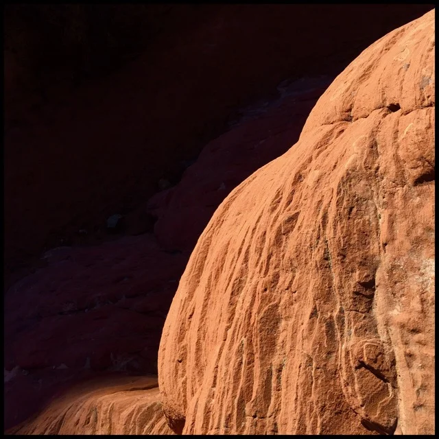 Stone in light, stone in shadow