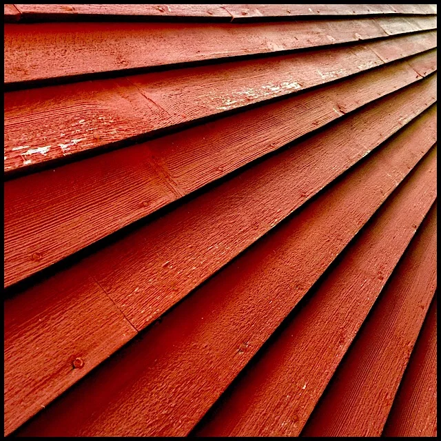 Red clapboard perspective